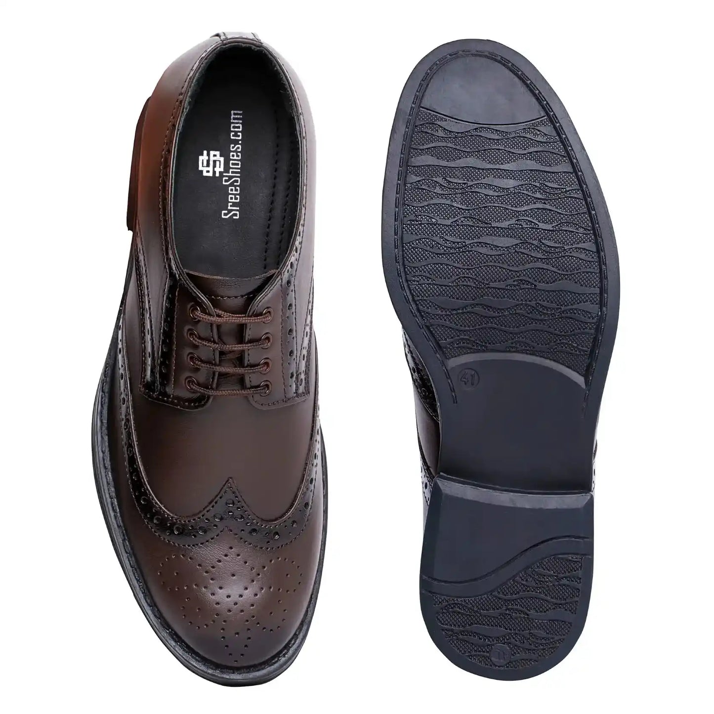 Men Pure Leather Formal Brogue Shoes