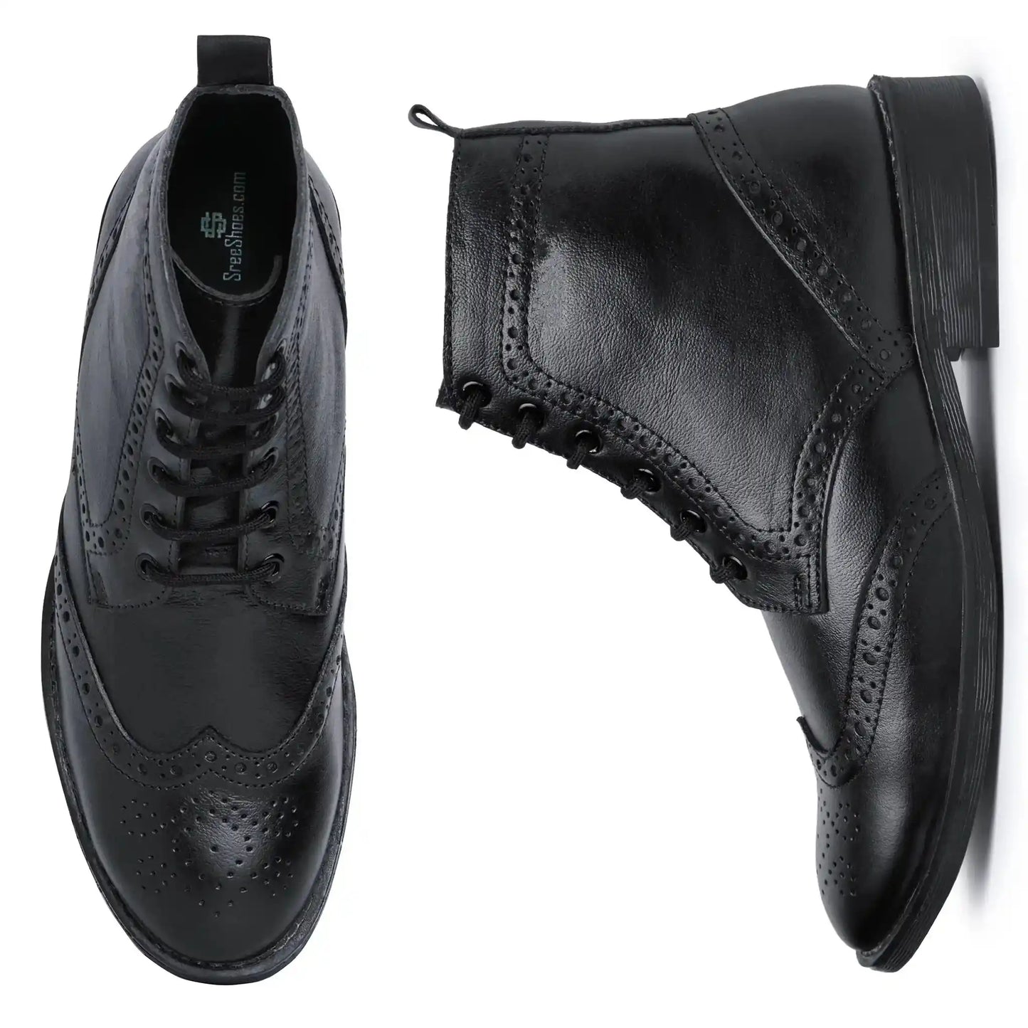 Genuine Leather Brogue Boots for Men