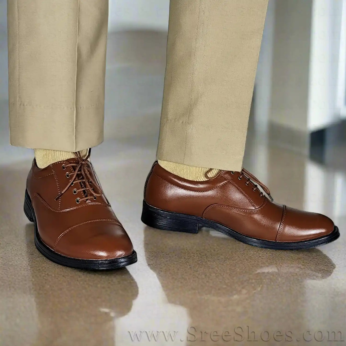 Police Uniform Shoes Pure Leather Oxford for Men