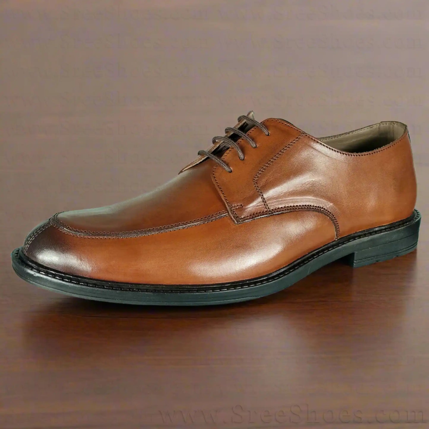 Men's Pure Leather Apron Toe Derby Shoes (Full Grain)